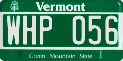 VT license plate WHP056