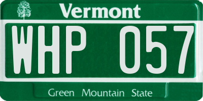 VT license plate WHP057