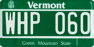 VT license plate WHP060