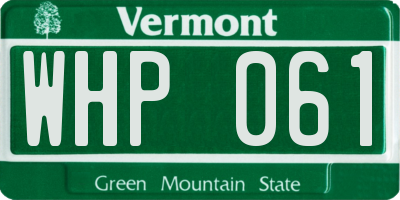 VT license plate WHP061