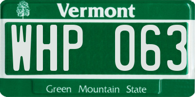 VT license plate WHP063