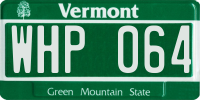 VT license plate WHP064