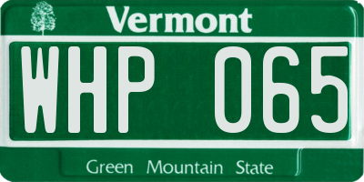 VT license plate WHP065