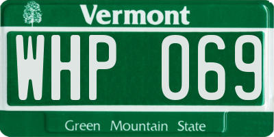 VT license plate WHP069