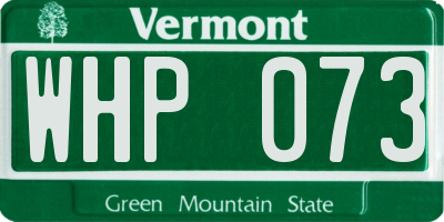 VT license plate WHP073