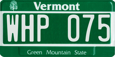 VT license plate WHP075