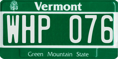 VT license plate WHP076