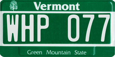 VT license plate WHP077