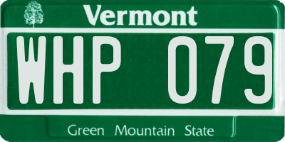VT license plate WHP079
