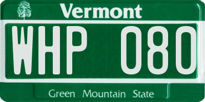 VT license plate WHP080