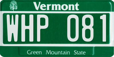 VT license plate WHP081