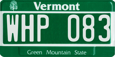 VT license plate WHP083