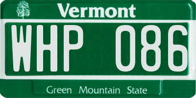 VT license plate WHP086