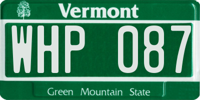 VT license plate WHP087
