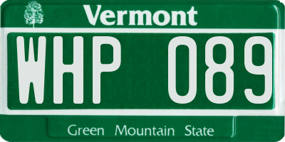 VT license plate WHP089