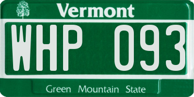 VT license plate WHP093