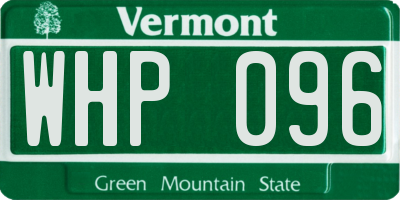 VT license plate WHP096