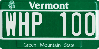 VT license plate WHP100