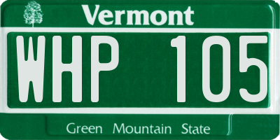 VT license plate WHP105