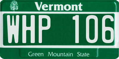 VT license plate WHP106