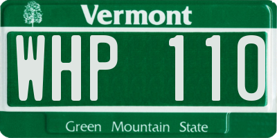 VT license plate WHP110