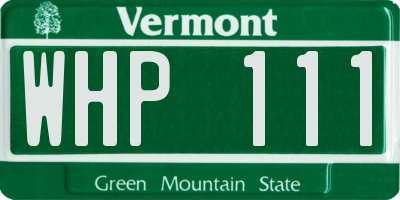 VT license plate WHP111