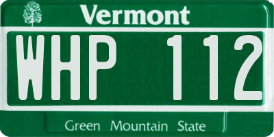 VT license plate WHP112