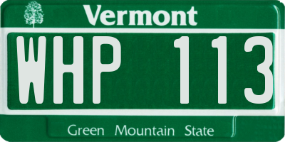 VT license plate WHP113
