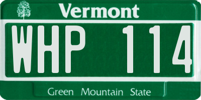 VT license plate WHP114