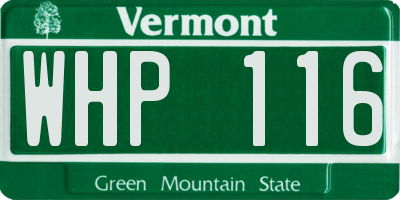 VT license plate WHP116
