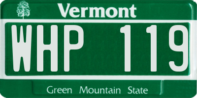 VT license plate WHP119