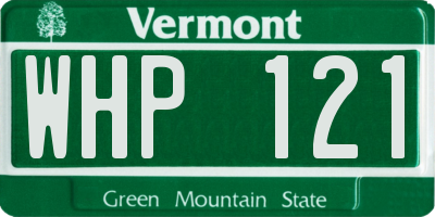 VT license plate WHP121