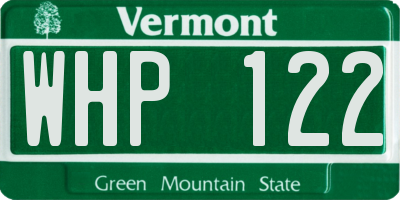 VT license plate WHP122