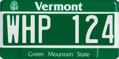 VT license plate WHP124