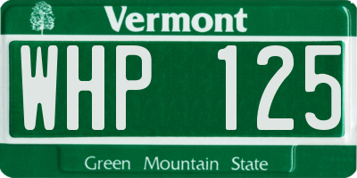 VT license plate WHP125