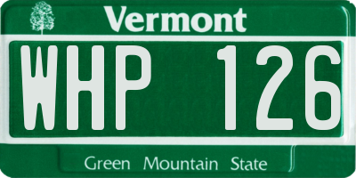 VT license plate WHP126