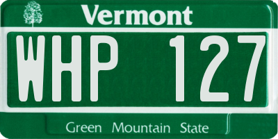 VT license plate WHP127