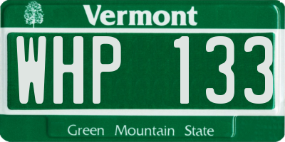 VT license plate WHP133