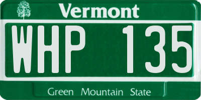 VT license plate WHP135