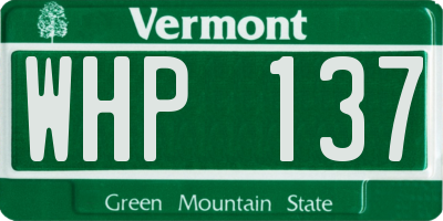 VT license plate WHP137