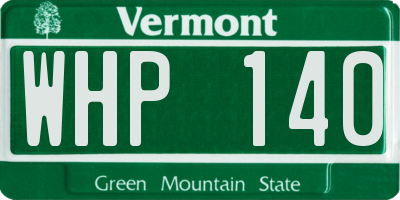 VT license plate WHP140