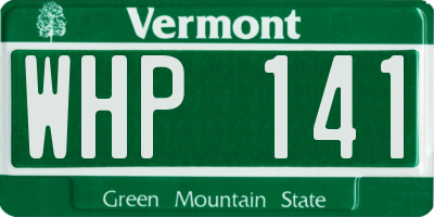 VT license plate WHP141