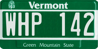 VT license plate WHP142