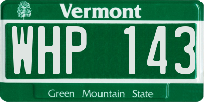 VT license plate WHP143
