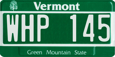 VT license plate WHP145