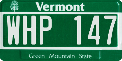 VT license plate WHP147