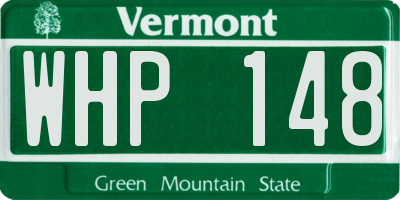 VT license plate WHP148