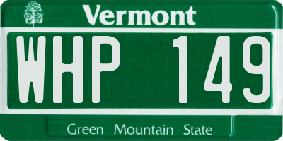 VT license plate WHP149