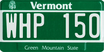 VT license plate WHP150