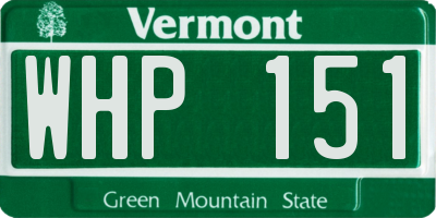 VT license plate WHP151